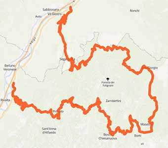 Mappa Off-Road in moto tra le malghe sulle montagne della Lessinia