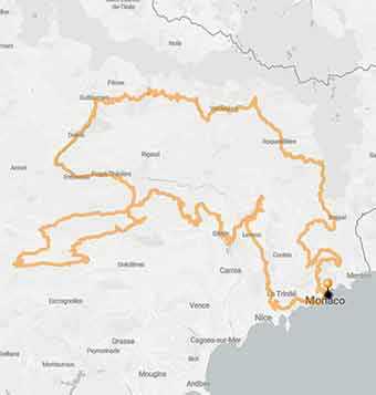 Mappa Moto Rally di Montecarlo sulle tracce dell'epica gara