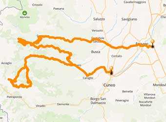 Mappa Strade bianche in moto oltre i 2000 m. delle Alpi piemontesi