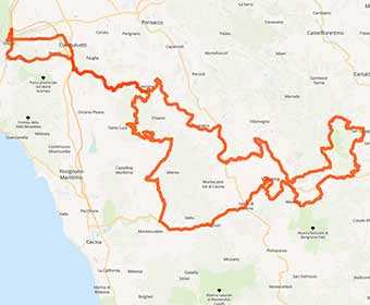 Mappa Strade Bianche in moto tra le splendide Colline Toscane