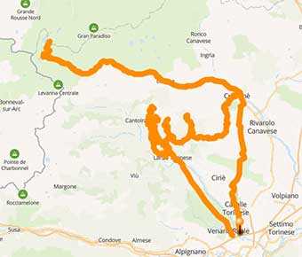 Mappa Dalle Sterrate di Val di Lanzo e Valle Orco al Colle Nivolet