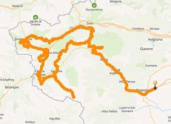Mappa Moto avventura in off road d'alta quota in Val di Susa