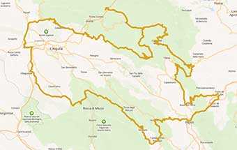 Mappa Abruzzo off-road in moto tra Gran Sasso e Monte Sirente