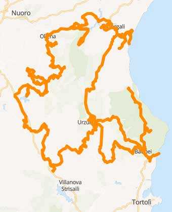 Mappa Sardegna Moto Off Road tra le gole selvagge del Supramonte