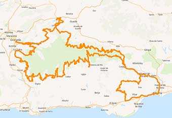 Mappa Andalusia In Moto sulle Strade Bianche della Sierra Nevada