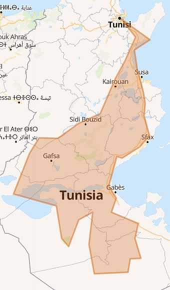 Mappa Tunisia in inverno e primavera tra piste e vedute mozzafiato