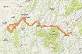 Mappa Vercors: un fantastico giro in moto nelle Alpi francesi