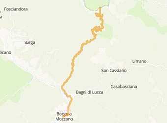 Mappa Sterrata in moto al Passo Foce a Giovo e all'Orrido di Botri